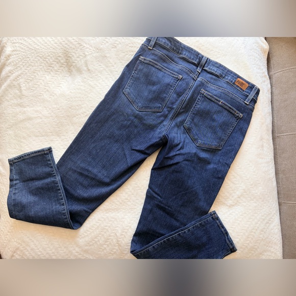 PAIGE Dark Blue Verdugo Crop Jeans Petite 30 - Picture 2 of 5